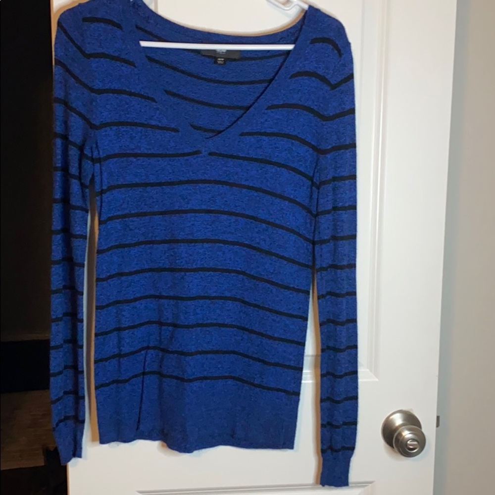 Dark blue and black striped sweater